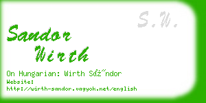 sandor wirth business card